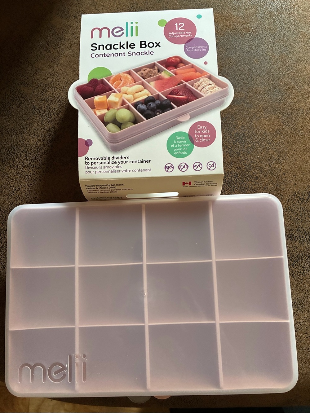 Pink Snackle Box - 12-Compartment Food Organizer